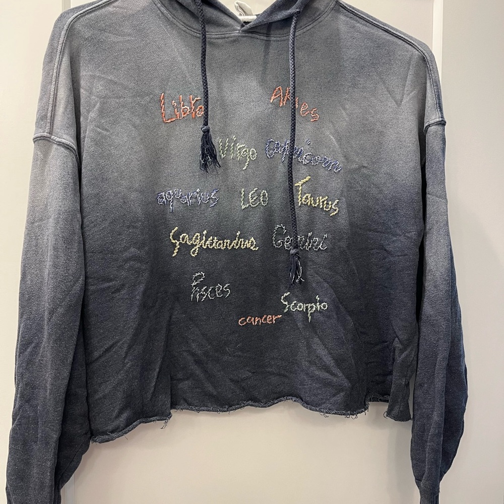 I stole my boyfriends shirt brand Zodiac Embroidered Hoodie